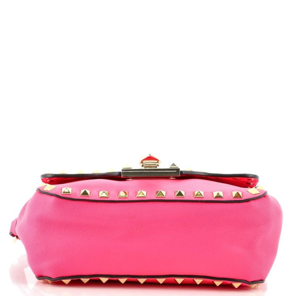 Valentino Garavani Rockstud Flip Lock Flap Bag Leather Mini Pink - Picture 4 of 7